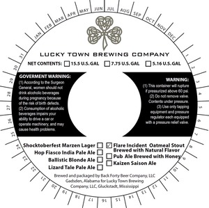 Lucky Town Brewing Company Flare Incident December 2013