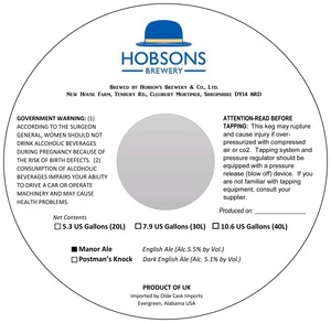 Hobson's Brewery Manor Ale