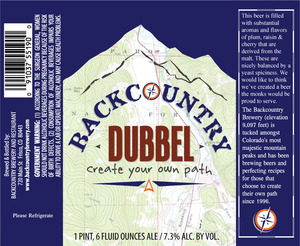 Backcountry Brewery Dubbel December 2013