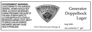 Metropolitan Brewing Doppelbock Lager