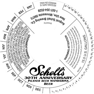 Schell's 30th Anniversary Pilsner Beer Mandarina