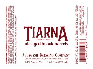 Allagash Brewing Tiarna December 2013