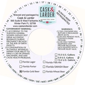 Cask & Larder Florida Gold Beer December 2013