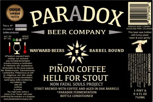 Paradox Beer Company Inc Pinon Coffee Hell For Stout