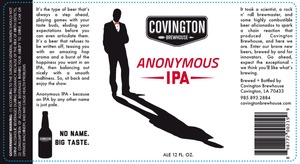 Covington Brewhouse Anonymous IPA December 2013