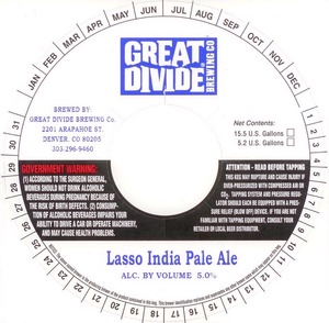 Great Divide Brewing Company Lasso December 2013