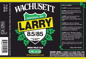 Wachusett Brewing Company Wachusett Larry Imperial IPA December 2013