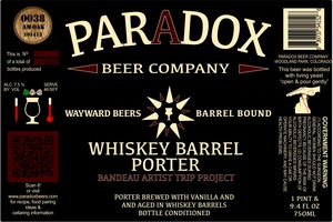 Paradox Beer Company Inc Whiskey Barrel Porter