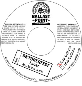 Ballast Point Brewing Company Oktoberfest December 2013