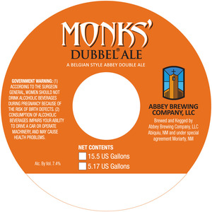 Abbey Brewing Company Monks' Dubbel December 2013