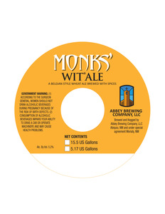 Abbey Brewing Company Monks' Wit December 2013