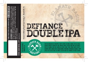 Klamath Basin Brewing Co. Defiance Double IPA December 2013