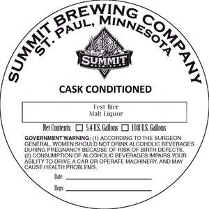 Summit Brewing Company Fest Bier December 2013