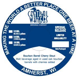 Central Waters Brewing Company Bourbon Barrel Cherry Stout December 2013