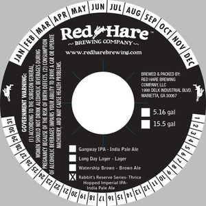 Red Hare Rabbits Reserve Series- Thrice Hopped