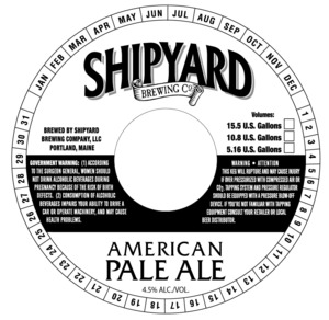 Shipyard Brewing Co. American Pale Ale December 2013