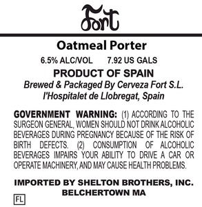 Fort Oatmeal Porter December 2013