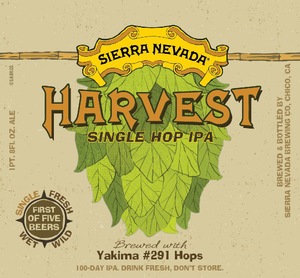 Sierra Nevada Harvest Single Hop IPA #291 December 2013