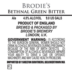 Brodie's Brewery Bethnal Green Bitter