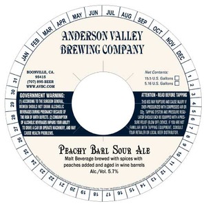 Anderson Valley Brewing Company Peachy Barl January 2014