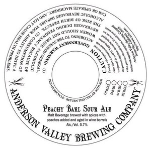 Anderson Valley Brewing Company Peachy Barl January 2014