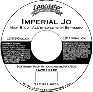 Lancaster Brewing Company Imperial Jo January 2014