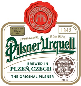 CZECH REPUBLIC Since 1842 Beer Breweriana STICKER ~ PILSNER URQUELL ~ Plzen 