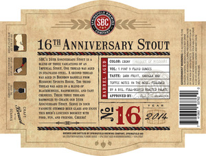 Springfield Brewing Company 16th Anniversary Stout