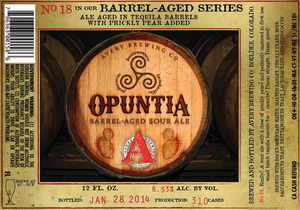 Avery Brewing Company Opuntia Barrel-aged Sour January 2014