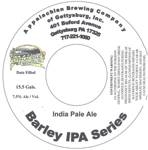 Appalachain Brewing Co Barleu IPA Series January 2014