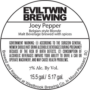 Evil Twin Brewing Joey Pepper