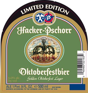 Hacker Pschorr Oktoberfestbier January 2014