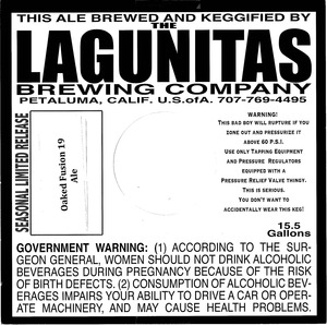 The Lagunitas Brewing Company Oaked Fusion 19 January 2014