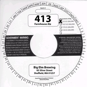 Big Elm Brewing 413 Farmhouse Ale