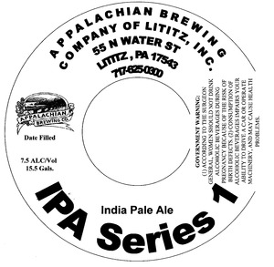 Appalachian Brewing Co IPA Series 1 January 2014