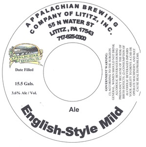 Appalachian Brewing Co English-style Mild January 2014