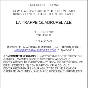 La Trappe Quadrupel January 2014