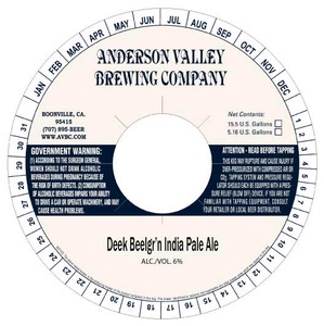 Anderson Valley Brewing Company Deek Beelgr'n January 2014