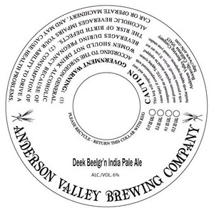 Anderson Valley Brewing Company Deek Beelgr'n January 2014