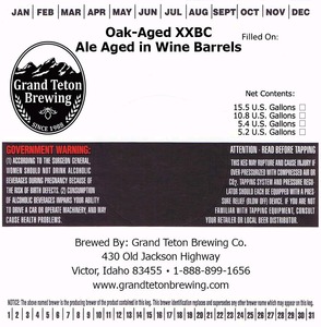 Grand Teton Brewing Company Oak-aged Xxbc January 2014