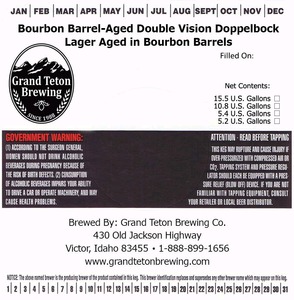 Grand Teton Brewing Company Bourbon Barrel-aged Double Vision Dopple January 2014