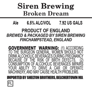 Siren Brewing Broken Dream January 2014