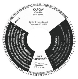 Barrier Brewing Co., LLC Kapow