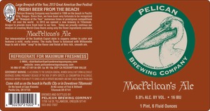 Pelican Brewing Company Macpelican's Ale January 2014