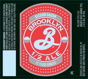 Brooklyn 1/2 Ale January 2014