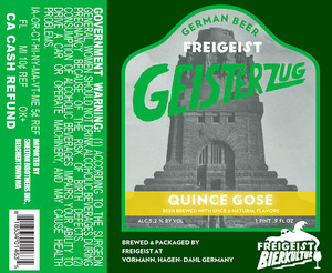 Freigeist Geisterzug Quince Gose January 2014