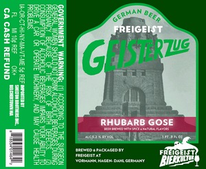 Freigeist Geisterzug Rhubarb Gose January 2014