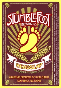 Stumblefoot Brewing Co. Headslap Barleywine