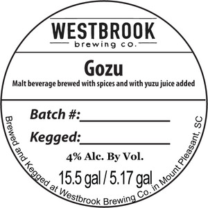 Westbrook Brewing Company Gozu