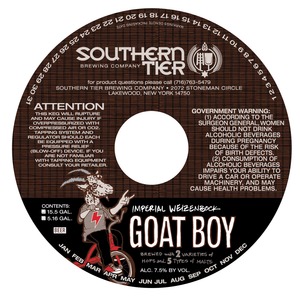 Southern Tier Brewing Company Goat Boy Imperial Weizenbock January 2014